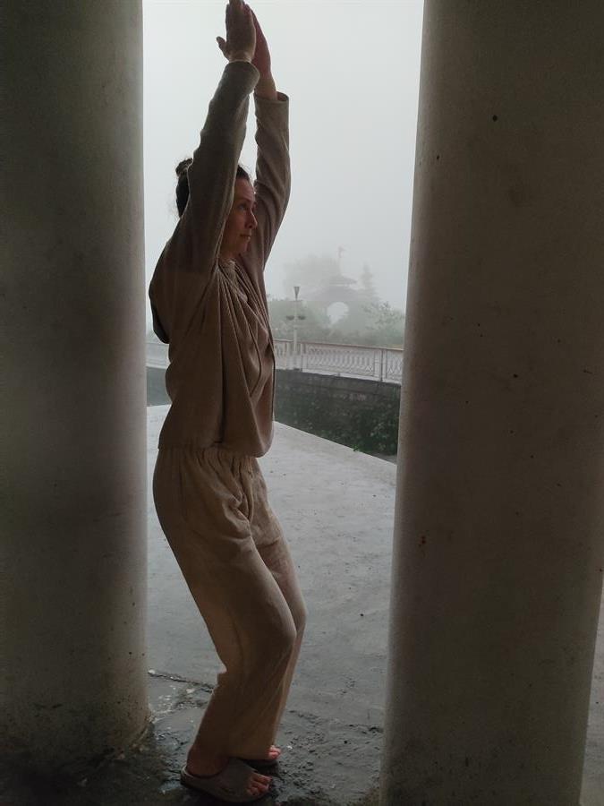 Chair pose in Monsoon